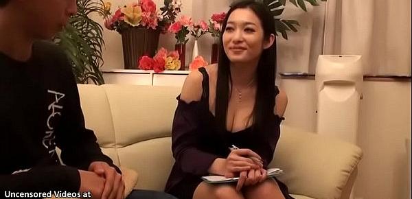  Japanese interview with stunning babe turns in sex